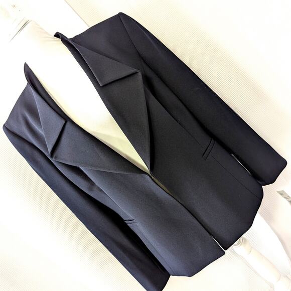NWT@$99! PRESTON & YORK! LUXE BLACK MICROFIBER "BACK FOLD" LAPEL JACKET! SZ 16 - Picture 1 of 10